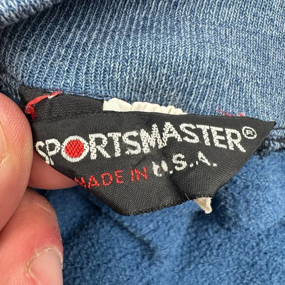 Pepsi-Cola Snap Button Jacket Men's Size‎ M Navy Blue Vtg Sportsmaster USA Faded